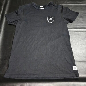 Reigning Champ Mens Black Jersey Shield Logo‎ Tshirt Small